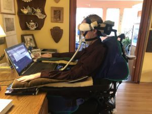 Mike Yochim working at his desk.